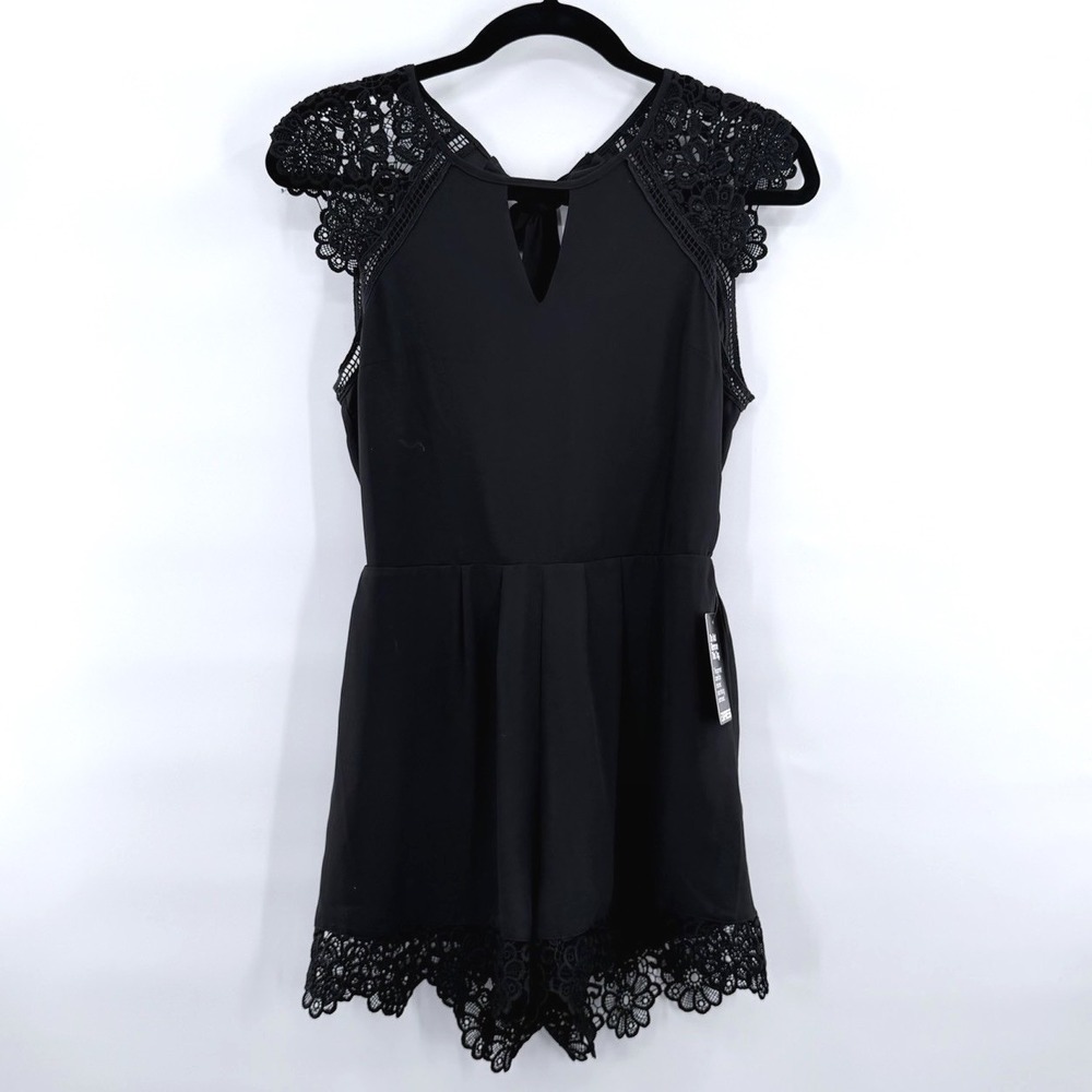 Romantic Goth Black Lace Romper Dark Coquette Soft Grunge Express NWT Size 2